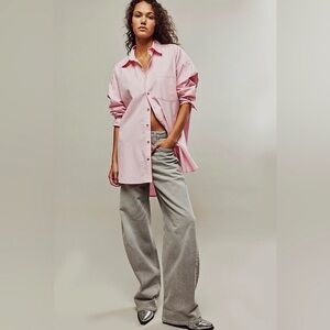 We The Free Pink Button Down Shirt